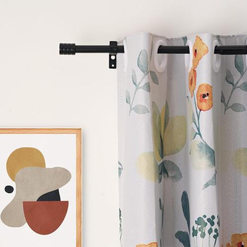 Black Curtain Rods for Windows 30 to 80 Inch,3/4 Inch Curtain Rod Set For Indoor and Outdoor,Easy to Install