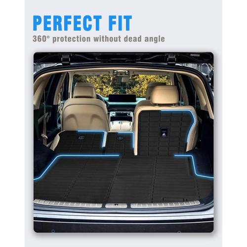 ZQULOYO Cargo Liners Backrest Mat for Genesis GV80 Accessories 2021-2025 with Hook&Loop Rear Trunk Mat Rear Seat Back Cover Protector All Weather Anti-Slip Split Dog Liner 4 PCS
