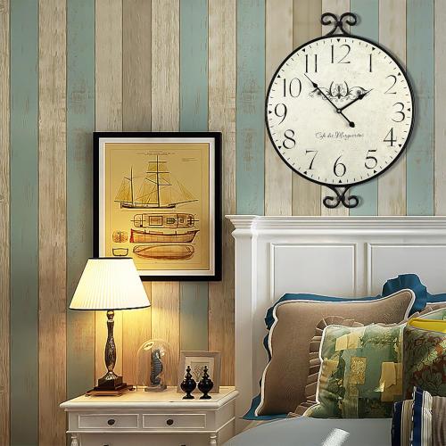 24 Inch Large Farmhouse Wall Clock, Wrought Iron Frame with Warm Gray Finish, Silent Battery Operated Wall Clock for Living Room Kitchen Bedroom