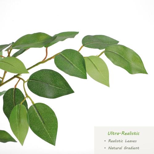 Nafresh Tall UV Resistant Ficus Tree Artificial，8ft(96in) Realistic Texture Potted Faux Ficus Tree， Fake Trees Indoor Outdoor for Home Office Living Room Bedroom Foyer Porch Decor.