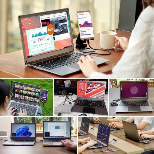 Portable Monitor with Keyboard,14inch 1080P FHD Lapdock Compatible with Raspberry Pi/Mini PC/Phone/PC/Game Console,CrowView Note Built-in Battery with RPi5 Adapter(Full TypeC & HDMI Cable Included)