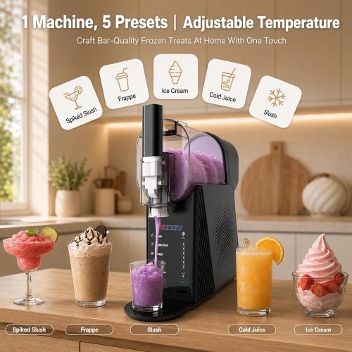 85oz Slushy Maker Machine for Home, Slushie Machines No Ice Needed Countertop with 5 Presets, Auto-Clean, Frozen Margaritas, Cocktails, Frappés, Smoothies, Milkshakes Summer Parties Gifts