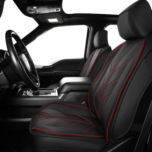 Car Seat Covers for 2009-2026 Ford F150 SuperCrew & 2017-2026 F250 F350 F450 Super Duty, Custom-Fit Faux Leather Truck Seat Cushions, Airbag Compatible, Non-Slip