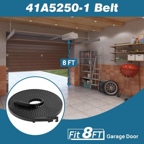 Upgrade 41A5250‑1 Belt for 8ft High Garage Door, 261 Garage Door Opener Belt Compatible with Chamberlain/Craftsman/LiftMaster/Sentex/Whisper Garage Door Opener, Model WD822KD
