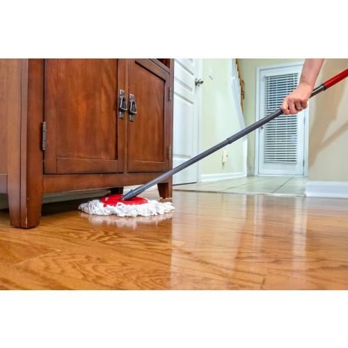 O-Cedar EasyWring Microfiber Spin Mop, Bucket Floor Cleaning System, Red, Gray, Standard