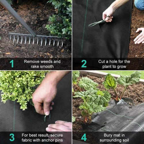 Landscape Fabric 4ft X 30ft Weed Barrier Landscape Fabric Heavy Duty Premium 3.2oz Garden Fabric Weed Barrier Weed Block Gardening Mat,Woven Geotextile Fabric Ground Cover Weed Barrier