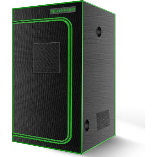 MELONFARM 4x4 Grow Tent, 48x48x80'' High Reflective 600D Diamond Mylar Canvas with Observation Window and Floor Tray for Hydroponic Indoor Plant Growing