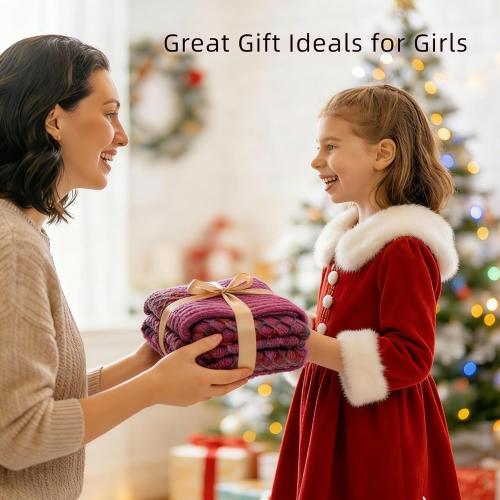 AmyHomie Mermaid Tail Blanket, Soft Crochet Sleeping Bag Blanket for Kids Adults, Mermaid Gift for Girls(Rainbow,Kids)