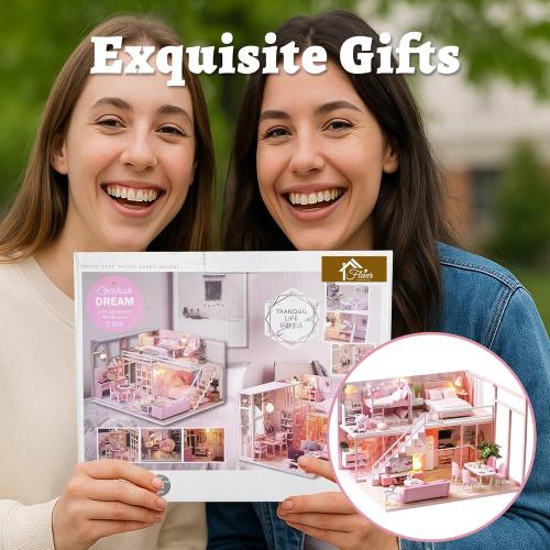 Flever Dollhouse Miniature DIY House Kit Creative Room with Furniture for Romantic Artwork Gift (Meeting Your Sweet)