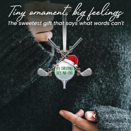 FLAGWIX Christmas Golf Gifts for Men Women, Acrylic Ornaments for Tree | Golf Ornaments for Christmas Tree Decorations, Funny Sports Ornament Gifts for Men Dad Husband