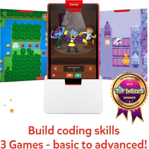 Osmo Coding Kit, Ages 5-10 , Coding for Kids, Learn to Code, STEM, Fire | Includes Osmo Fire Tablet base   3 games teaching real coding logic, sequencing & problem-solving through puzzle play
