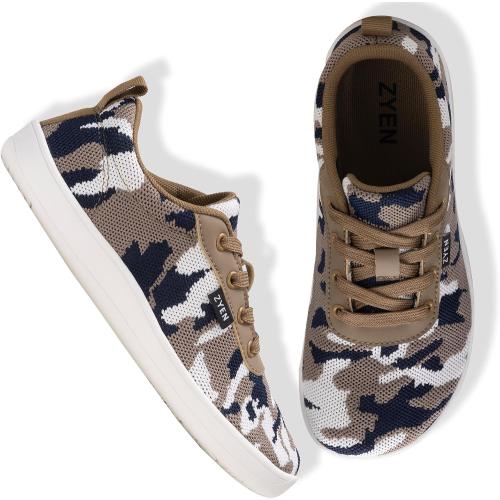 ZYEN Women's Size 9.5-10 Wide Toe Box Barefoot Shoes for Women | Wide Width Breathable Camouflage Shoes | Zero Drop Sole Fashion Non Slip Gym Sneaker Lightweight Minimalist Walking Sneaker