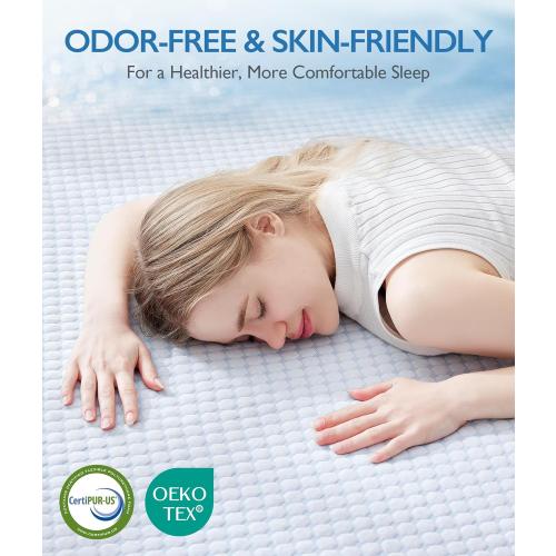 SINWEEK 2 Inch Twin Cooling Memory Foam Mattress Topper for Pressure Relief, Bed Mattress Pad with Cooling Soft Cover and Corner Straps, CertiPUR-US Certified