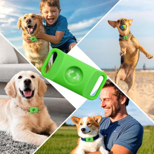 Pendant for Dogs, Adjustable Collar Tag for Small Medium Large Breeds, Water-Resistant Wellness Pendant with 2 Refills (Green)