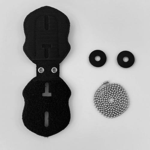 Color Black Police Badge Holder Made of Cowhide Universal Black with Leather Belt Buckle Hook Buckle and Stainless Steel Bead Chain Law Enforcement Officer Gifts Polygonal