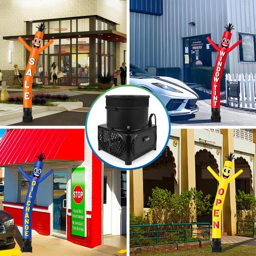 Size 1/4 HP Wacky Waving Inflatable Tube Guy Air Blower, 200W Inflatable Tube Man Blower Fan, Fits 9 Diameter Inflatable Dancer