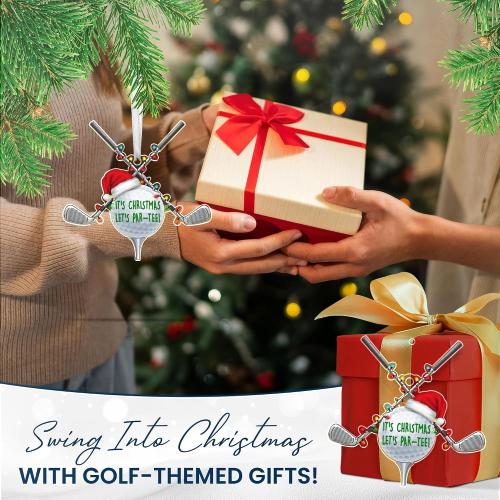 FLAGWIX Christmas Golf Gifts for Men Women, Acrylic Ornaments for Tree | Golf Ornaments for Christmas Tree Decorations, Funny Sports Ornament Gifts for Men Dad Husband