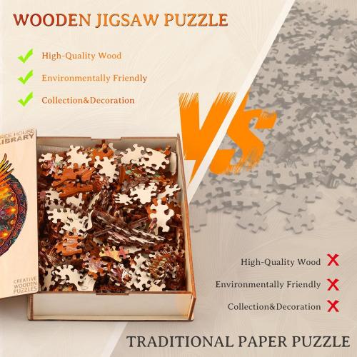 KAAYEE Wooden Jigsaw Puzzles-Wooden Puzzle Adult Unique Shape Advanced Phoenix Wooden Jigsaw Puzzle for Adult, Fathers Mothers Day Gifts14.9 * 13.8in 290pcs,Chritmas Gift