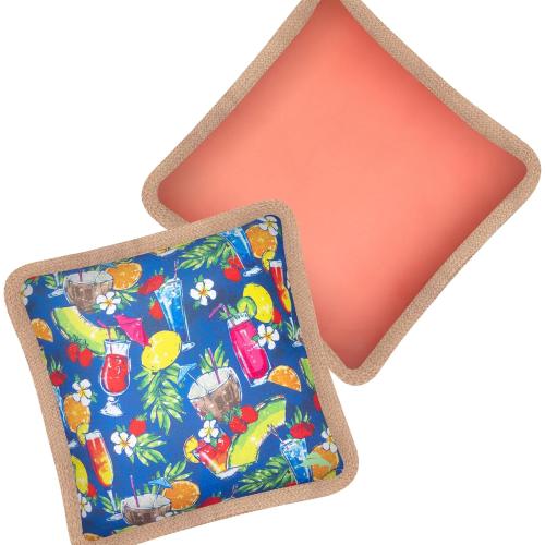 Tommy Bahama Pack of 2 Premium Water-Resistant 18 x 18 Indoor/Outdoor Decorative Pillows with Inserts – Perfect for Patio Furniture, Poolside, and Outdoor Lounging (TikiTails Red)