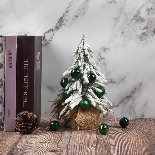 Emopeak 24Pcs Christmas Balls Ornaments for Xmas Christmas Tree - 4 Style Shatterproof Christmas Tree Decorations Hanging Ball for Holiday Wedding Party Decoration Dark Green