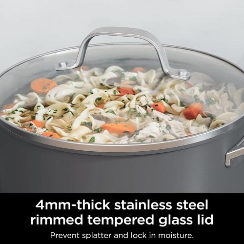 Ninja Pots and Pans Set Non Stick | Comfort Grip 10-Piece Cookware Set with NeverStick | Frying Pan, Sauce Pan With Lid, Stock Pot with Lid, Nonstick, Dishwasher Safe, Oven Safe to 400°F, CW69010‼️Light dirt‼️