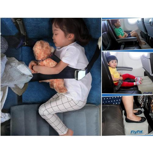 Inflatable Foot Rest for Air Travel, U.S Patented 2 in 1 Design, Blow-Up Pillow Cushion for Home, Office and Kids to Sleep on Long Flights, 17“x11 x17, Grey.