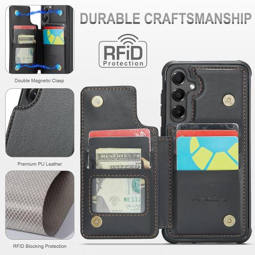 Vinich for Samsung Galaxy A16 Wallet Case with Card Holder, Black