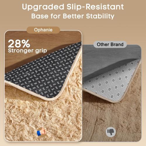 Ophanie Beige Rugs for Living Room Bedroom, 5x8 Fluffy Fuzzy Furry Carpet, Plush Soft Shaggy Bedside Indoor Floor Area Rug for Kids Girls Boys Baby Teen Dorm Nursery Home Decor Aesthetic