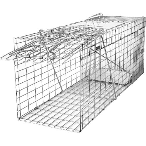SZHLUX 32 Live Animal Cage Trap, Heavy Duty Folding Raccoon Traps, Humane Cat Trap for Stray Cats, Raccoons, Squirrel, Skunk, Mole, Groundhog, Armadillo, Rabbit, Catch and Release