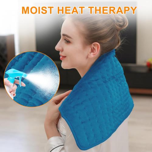 Deepsoon Heating Pad,Electric Heating Pads for Back,Neck,Abdomen,Moist Heating Pad for Shoulder,Knee,Arms,Legs,Dry/Moist Heat & Auto Shut Off,Christmas Gifts for Men and Women,Blue,24x12 Inch