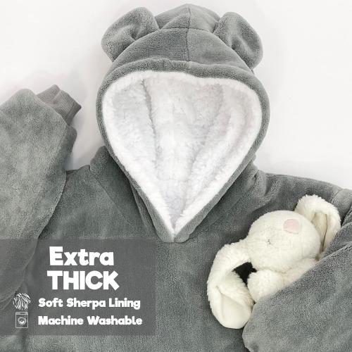 Wearable Blanket Kids 3-10yr, Fun Animal Kids Blanket Hoodie, Hooded Sweatshirt, Oversized Comfy Hoodie Boys, Girls, Toddlers