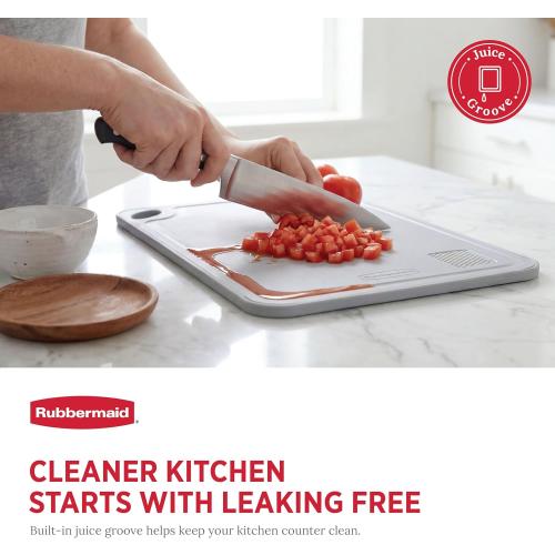 Rubbermaid Stainless Steel Cutting Board, Dishwasher Safe Double Sided Cutting Boards for Kitchen | BPA Free Non Toxic Chopping Board for Meat, Veggies & Fruits | Wheat Fiber & Steel Cutting Board