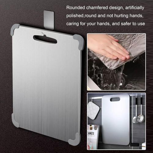 Titanium Cutting Board, 2025 Upgrade 100% Pure Titanium Cutting Boards for Kitchen,Latest Thickened Version Thickness 0.06IN, Double-Sided Available Belt Guard Angle (18.1IN X 11.8IN)