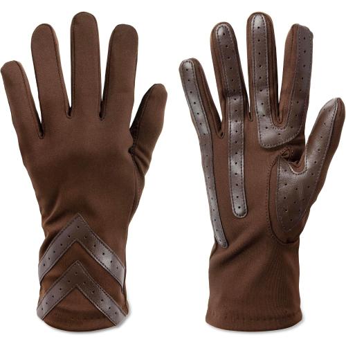 Size M/L...isotoner womens Spandex Touchscreen Cold Weather Gloves With Warm Fleece Lining and Chevron Details