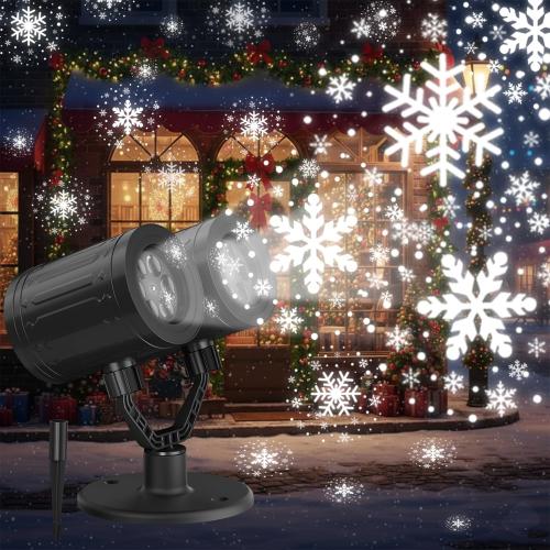 Christmas Projector Lights Outdoor, Snowflake Lights Night, Christmas Dynamic Snow Lamp Projection, Xmas Holiday Indoor Party Decor, Waterproof Snow Flake Projector Light Home Decorations