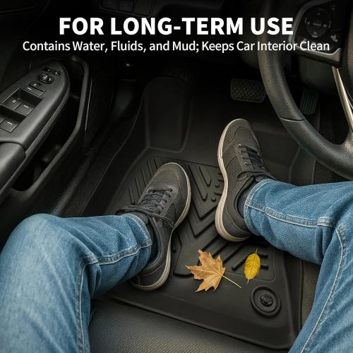 YITAMOTOR Floor Mats for 2019-2026 Chevrolet Silverado/GMC Sierra 1500 & 2020-2026 Chevy Silverado/GMC Sierra 2500HD/3500HD Crew Cab With Underseat Storage Box Bucket Seat, 1st & 2nd Row, Black