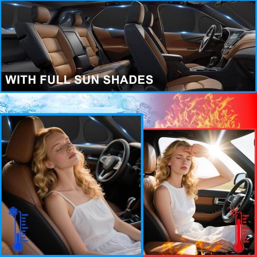 KMF 6pcs Thicken Sun Shades for Toyota Corolla 2020-2025 2026 Accessories (Not Corolla Cross), Full Car Window Covers for Windshield Side Rear, UV Block and Privacy Blackout for Camping