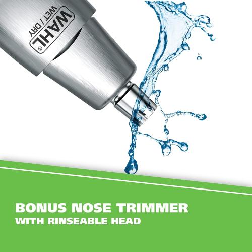 Wahl Groomsman Cord/Cordless Hair Trimmer kit for Men for Mustaches, Hair, Nose Hair, and Light Detailing and Grooming with Bonus Wet/Dry Electric Battery Nose Trimmer – Model 5623V