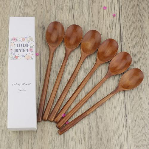 3 Korean Wooden Spoons for Eating, ADLORYEA 3 Pieces Small Wood Spoons