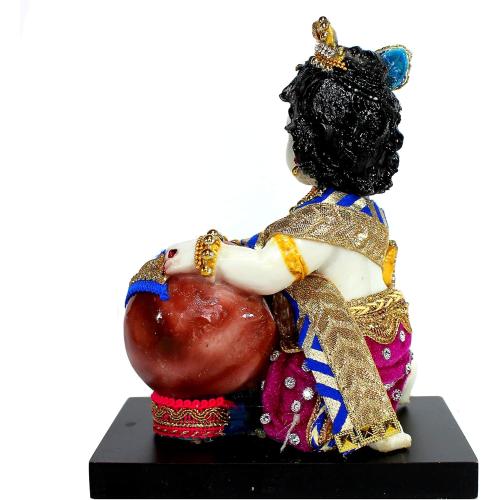 eSplanade - Hand-Carved Lord Krishna Kishan Makhan Chor Murti Idol Statue Sculpture - Resin - 7.5 - Multicolor