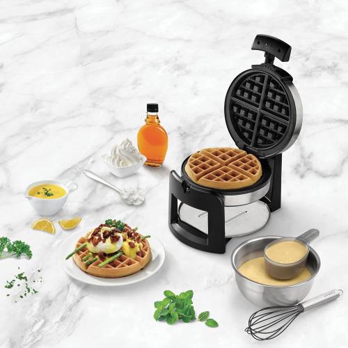 Cuisinart Round Flip Belgian Waffle Maker, 1 thick Belgian-style Waffle, WAF-F30NAS