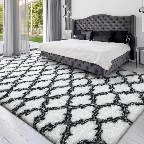 carpet for living room or bedrooms, black and white