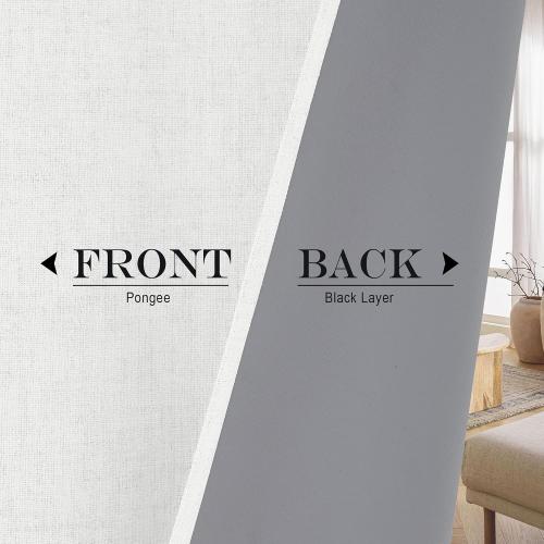 NICETOWN Linen Door Curtain for Windows, French Door Curtains for Privacy, 100% Blackout Window Covering for Bedroom Living Room (White Dove, 25 W x 72 L, 1 Panel)
