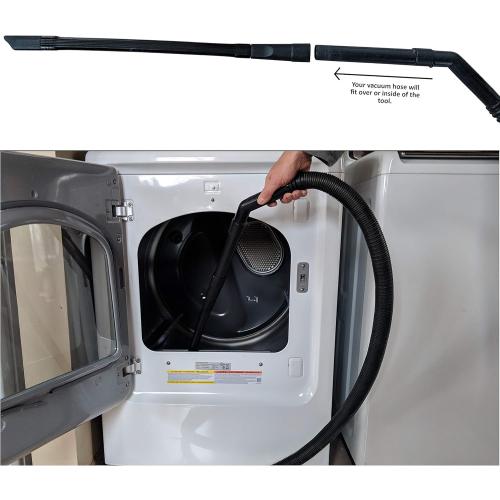 Vacuum Attachment For Dryer Vent- Lint Eraser Dryer Vacuum Attachment. This Dryer Lint Vacuum Attachment Includes a Vacuum Hose Adapter and Adapter For Shop Vacuum. Dryer Vent Cleaner Kit Lint Cleaner
