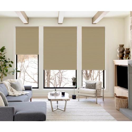 LazBlinds Cordless Cellular Shades, No Tools No Drill Blackout Honeycomb Shades Pleated Blinds for Windows, 35'' W x 48'' H, Taupe