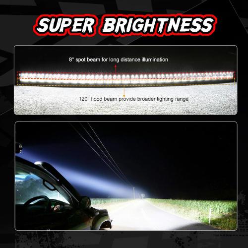54 Inch Curved LED Light Bar, Auto Power Plus 702W Dual Row Driving Light Bar with Wiring Harness Off Road Lights Spot Flood Combo LED Work Lights Waterproof Fog Light for Jeep Truck ATV UTV Boat
