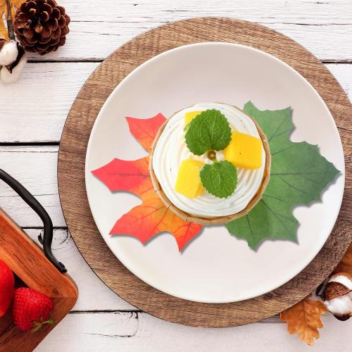 200 Pcs Parchment Fall Leaves Thanksgiving Cheese Parchment Decorative Cheese Paper Leaves for Plate Table Charcuterie Boards Food Serving Decoration