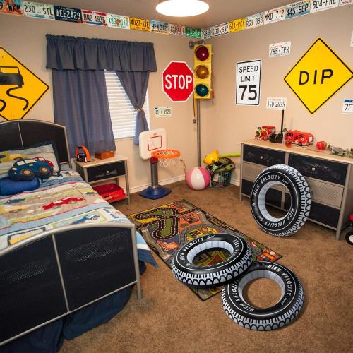 Inflatable Tire Tubes Pool Floats for Adults Kids Tire Swimming Rings River Raft Truck Race Car Themed Birthday Party Supplies Decorations 4Pack