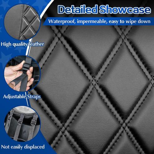 NOKINS 4PCS Golf Cart ET Diamond Seat Covers Kit,Front and Rear Seat Covers for EZGO TXT 1994-2013 Original Regular Seat Cushion, No Stapler, Golf Cart Vinyl Replacement Seat Cover,Black Stitching