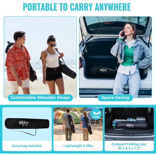 #WEJOY 2-in-1 Reclining Camping Chair with Footrest for Adults Folding Lounge Chair with Adjustable Backrest Lightweight Camping Chairs Heavy Duty Camp Chairs for Outdoor